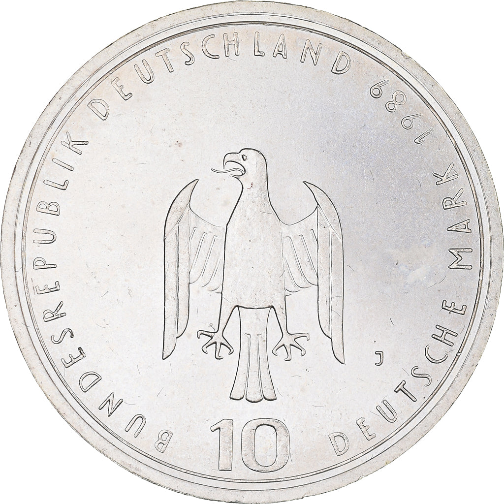 Moneda, ALEMANIA - REPÚBLICA FEDERAL, 10 Mark, 1989, Hamburg, Germany, EBC+