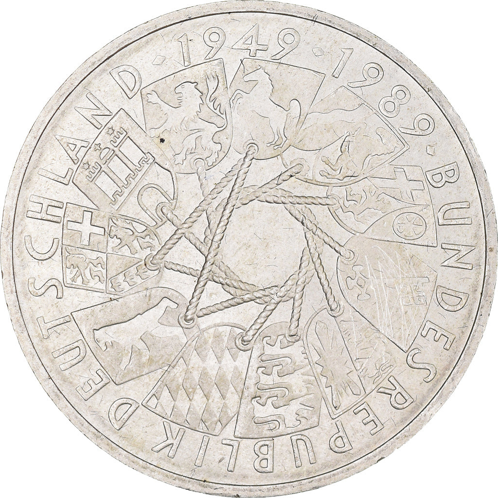 Coin, GERMANY - FEDERAL REPUBLIC, 10 Mark, 1989, Karlsruhe, Germany, MS(63)