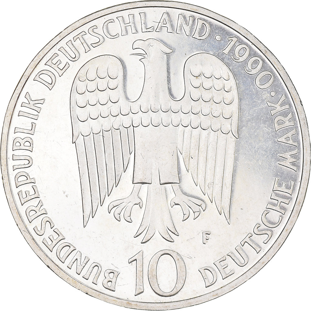 Coin, GERMANY - FEDERAL REPUBLIC, 10 Mark, 1990, Stuttgart, Germany, MS(63)