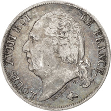 FRANCE, Louis XVIII, Franc, 1823, Paris, KM #709.1, EF(40-45), Silver, Gadoury..