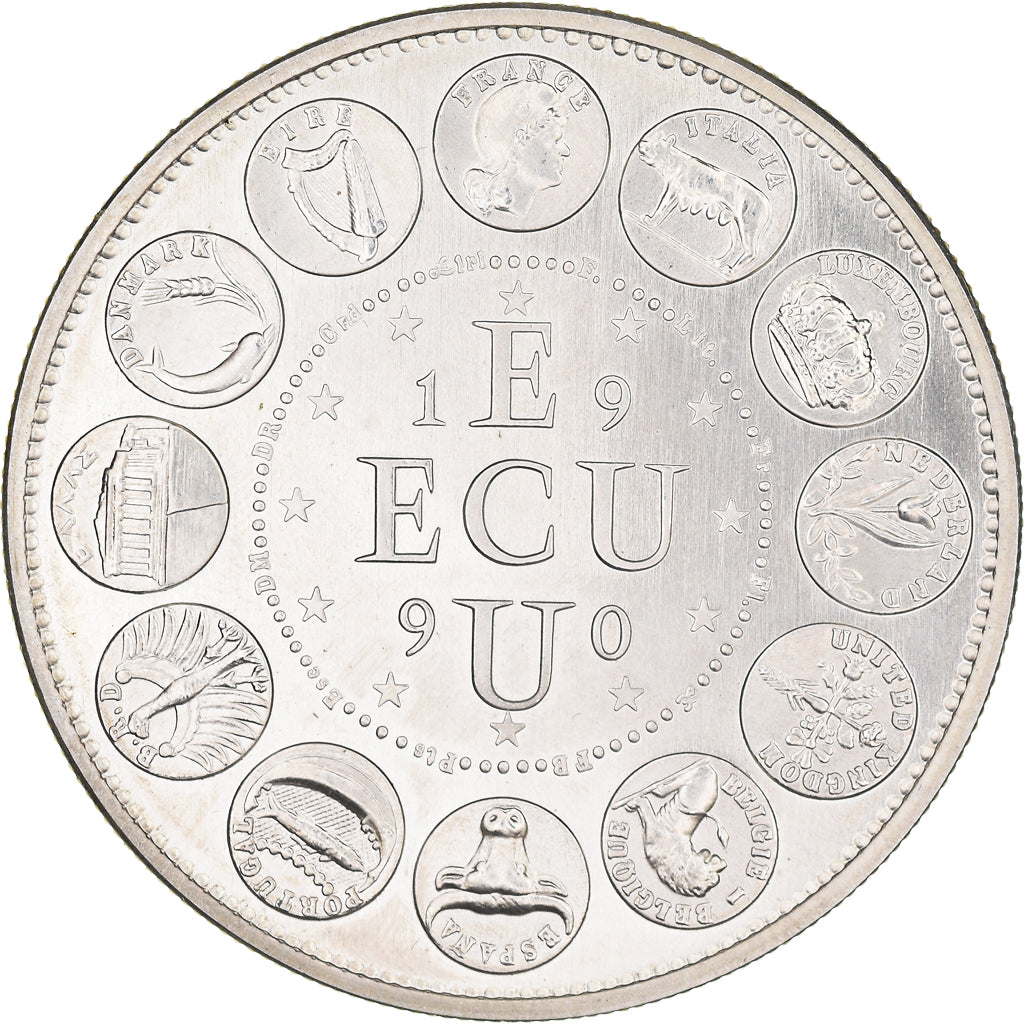 Francia, medaglia, Ecu Europa, 1990, Rodier, SPL+, Argento