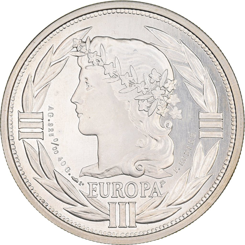 Francia, medaglia, Ecu Europa, 1990, Rodier, SPL+, Argento