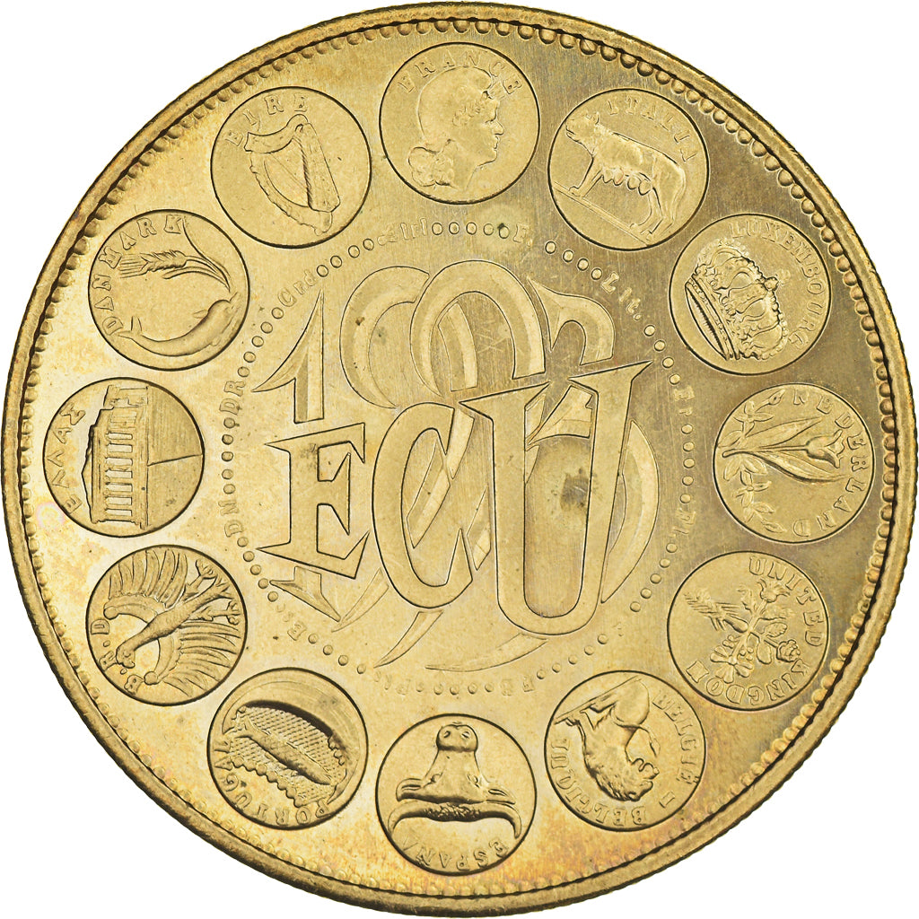France, Médaille, Ecu Europa, Marianne, 1993, Rodier, SPL, Copper-Nickel Gilt