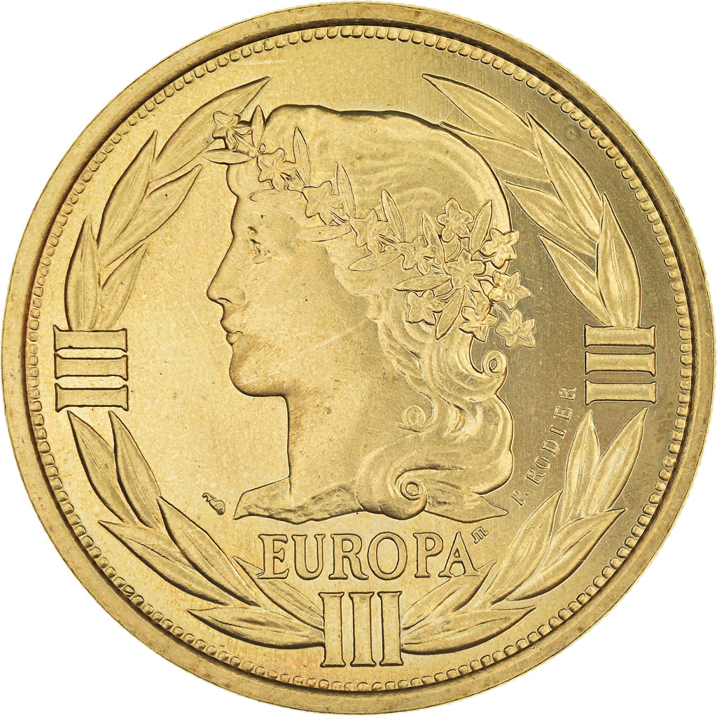 France, Médaille, Ecu Europa, Marianne, 1993, Rodier, SPL, Copper-Nickel Gilt