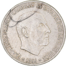 Moeda, Espanha, Caudillo and regent, 100 Pesetas, 1966, EF(40-45), Prata, KM:797