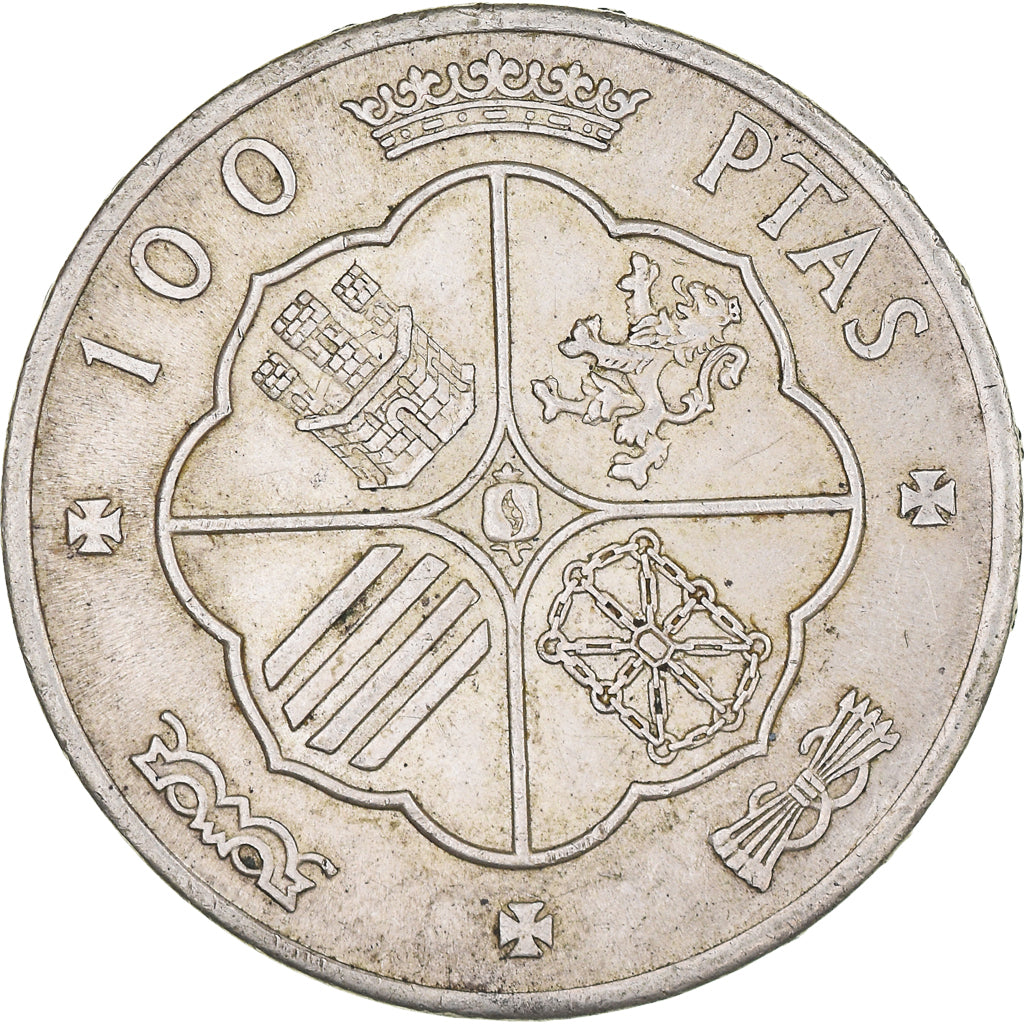 Coin, Spain, Caudillo and regent, 100 Pesetas, 1966, EF(40-45), Silver, KM:797