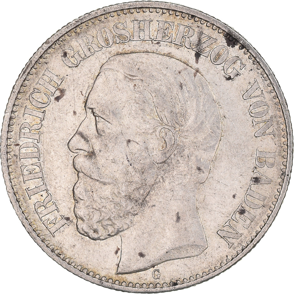 Münze, Deutsch Staaten, BADEN, Friedrich I, 2 Mark, 1876, Stuttgart, S+