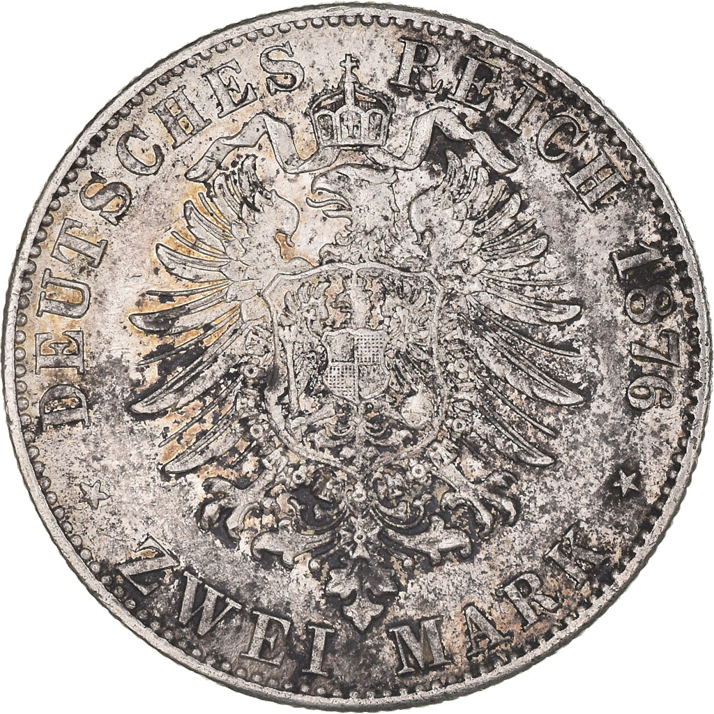 Münze, Deutsch Staaten, BADEN, Friedrich I, 2 Mark, 1876, Stuttgart, S+