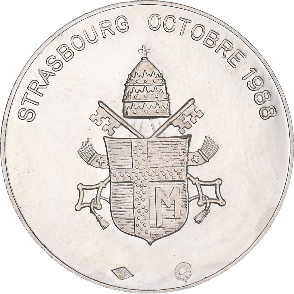 Vatican, Medal, Visite de Jean-Paul II à Strasbourg, Religions & beliefs, 1988