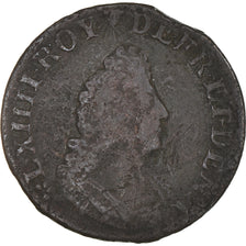 Moneda, Francia, Louis XIV, Quatre deniers de Strasbourg, 4 Deniers, 1696