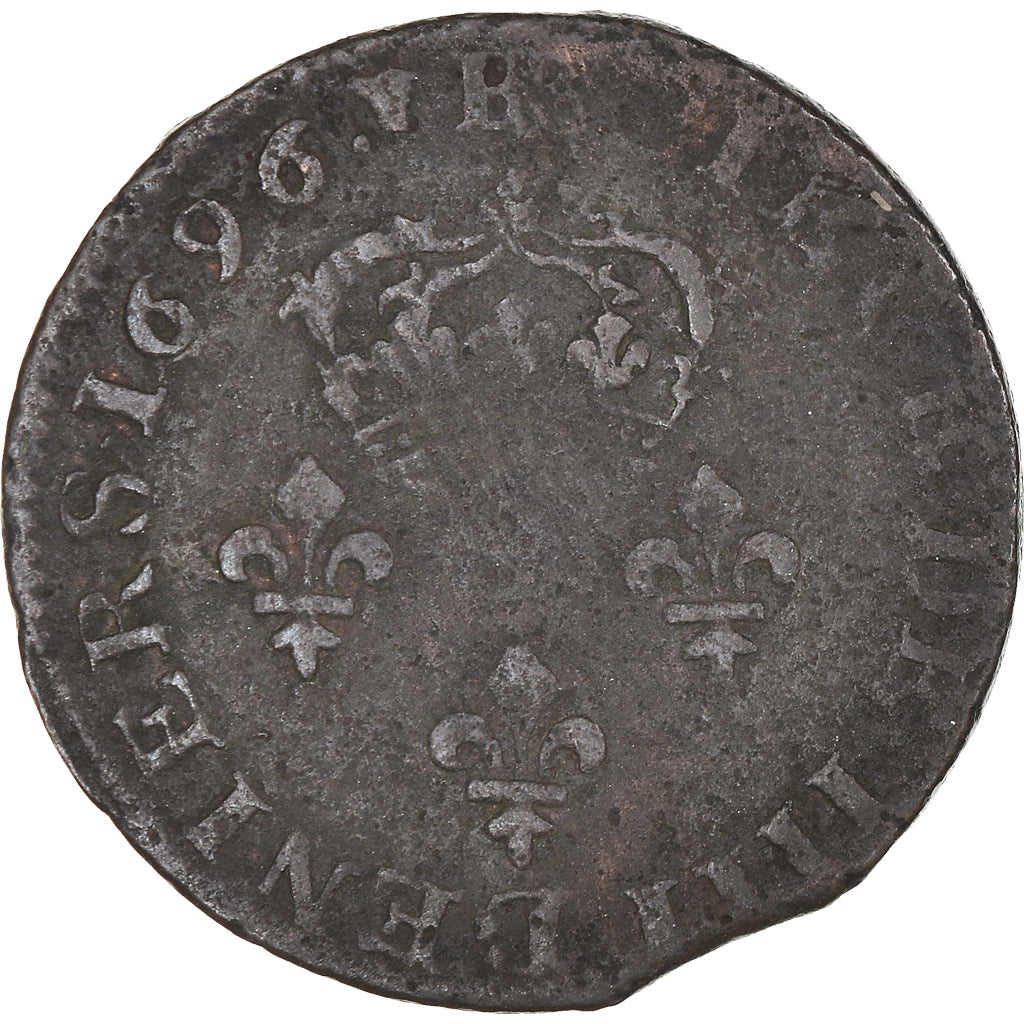 Moneda, Francia, Louis XIV, Quatre deniers de Strasbourg, 4 Deniers, 1696