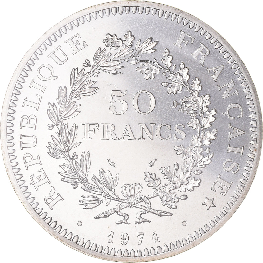 Moneta, Francia, Hercule, 50 Francs, 1974, Paris, FDC, FDC, Argento, KM:941.1