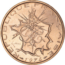 Coin, France, Mathieu, 10 Francs, 1974, Paris, FDC, MS(65-70), Nickel-brass