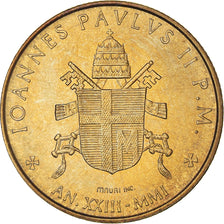 Monnaie, Cité du Vatican, John Paul II, 200 Lire, 2001, Rome, SPL, Laiton