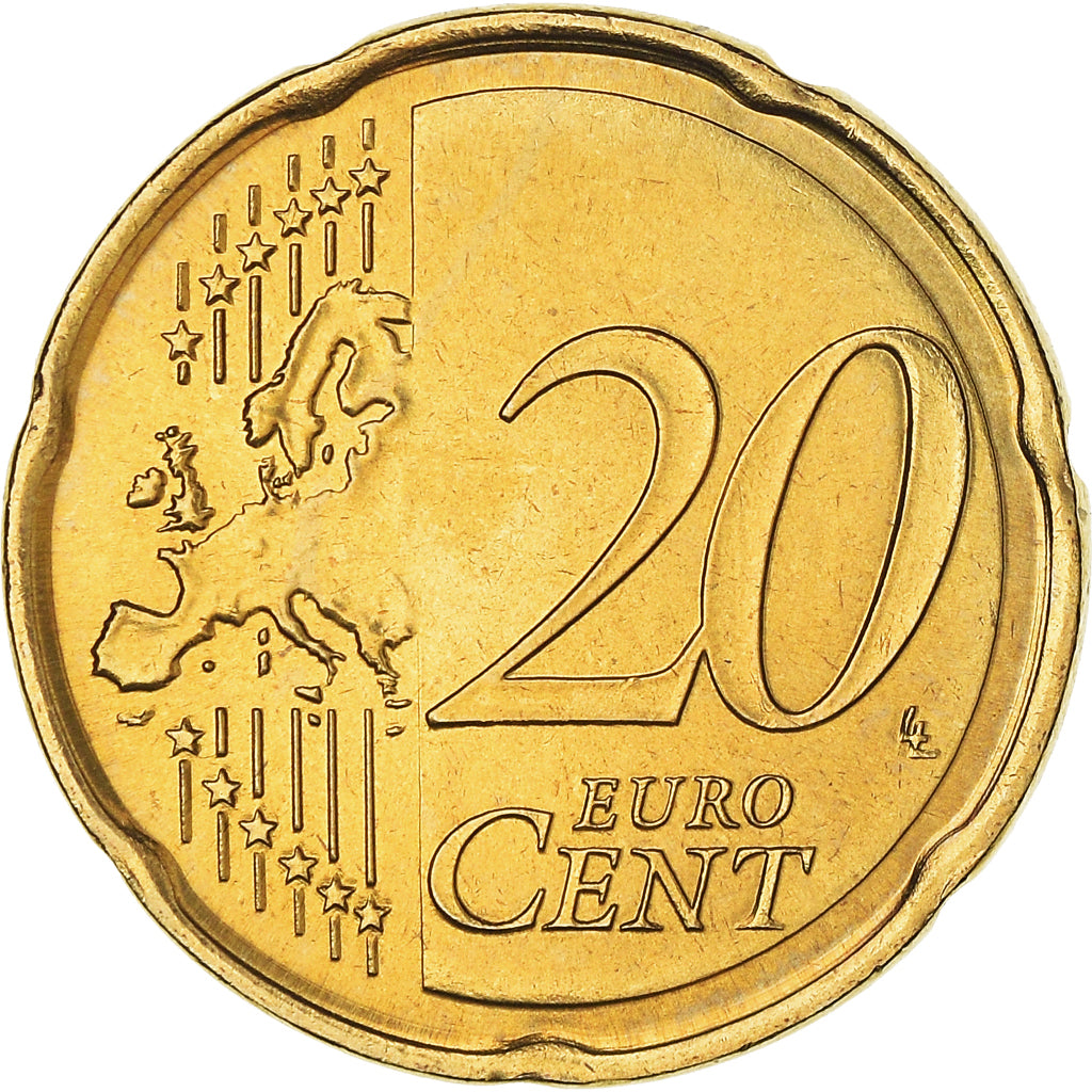 Malte, 20 Euro Cent, The arms of Malta, 2008, FDC, Or nordique
