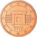 Malta, 2 Euro Cent, Mnajdra Temple Altar, 2008, MS(63), Copper Plated Steel