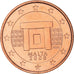 Malta, Euro Cent, 2008, MS(64), Aço Cromado a Cobre, KM:New