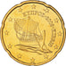 Cyprus, 20 Euro Cent, Kyrenia ship, 2008, MS(65-70), Nordic gold