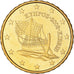 Chipre, 10 Euro Cent, Kyrenia ship, 2008, MS(65-70), Nordic gold