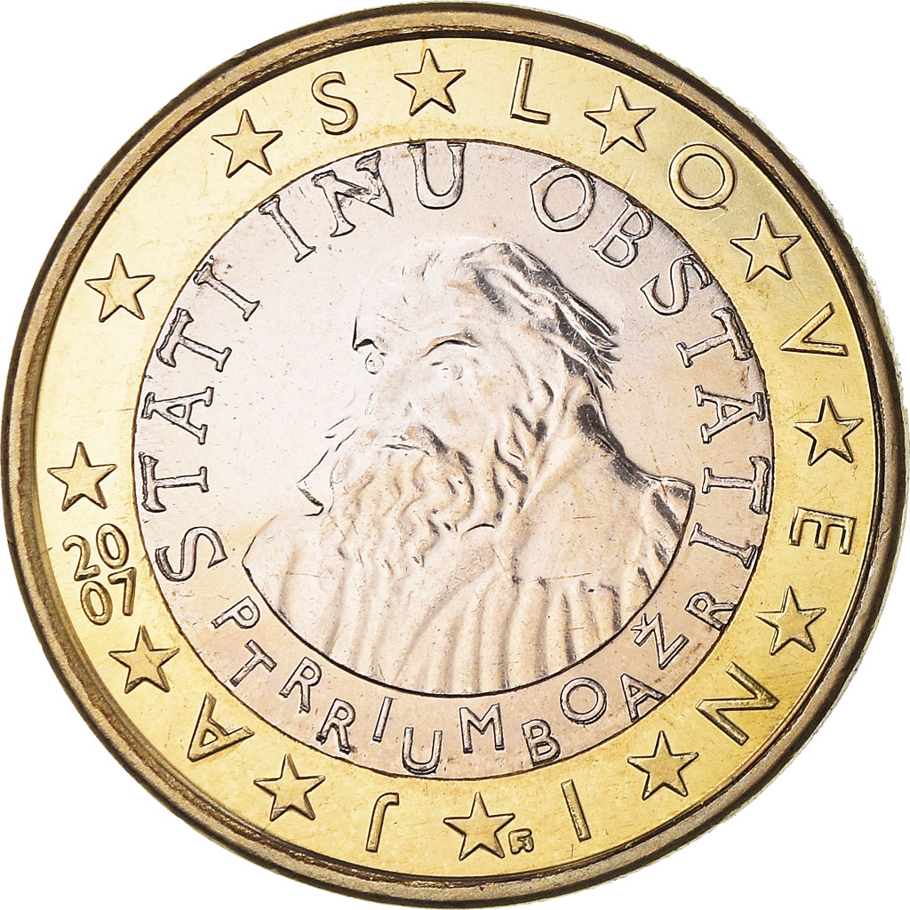 Slovenia, Euro, 2007, MS(64), Bi-Metallic, KM:74