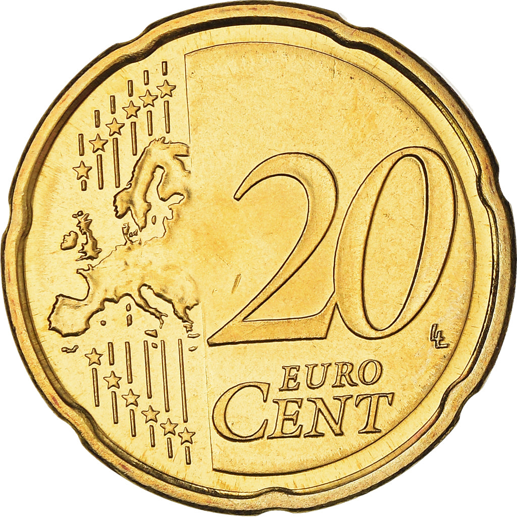 Słowenia, 20 Euro Cent, A pair of Lipizzaner horses, 2007, MS(63), Nordic gold