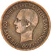 GREECE, 10 Lepta, 1869, Strassburg, KM #43, VF(20-25), Copper, 9.66