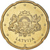 Lettonie, 20 Euro Cent, large coat of arms of the Republic, 2014, SPL, Or