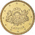 Łotwa, 10 Euro Cent, large coat of arms of the Republic, 2014, MS(63), Nordic