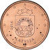 Letland, Euro Cent, 2014, Stuttgart, ZF, Copper Plated Steel, KM:150