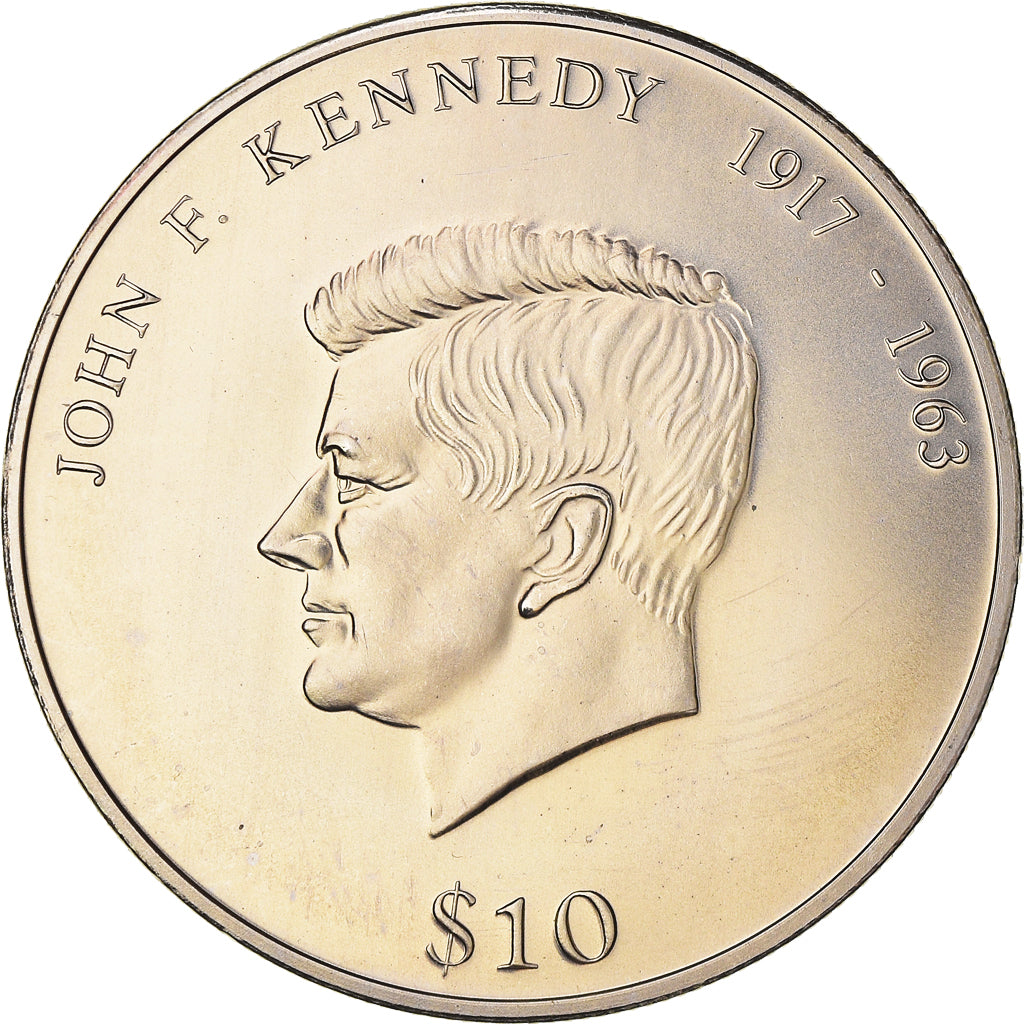 Moneta, Liberia, 10 Dollars, 2000, John F. Kennedy, FDC, Rame-nichel, KM:653