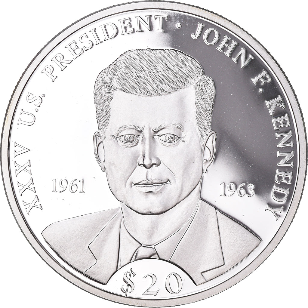 Münze, Liberia, 20 Dollars, 2000, John F. Kennedy, STGL, Silber, KM:900