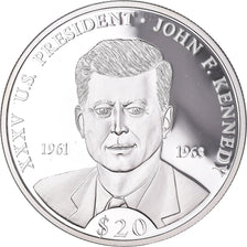 Münze, Liberia, 20 Dollars, 2000, John F. Kennedy, STGL, Silber, KM:900