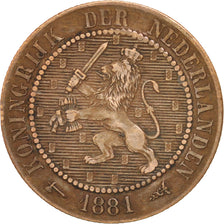 NETHERLANDS, 2-1/2 Cent, 1881, KM #108.1, EF(40-45), Bronze, 23.69, 3.91