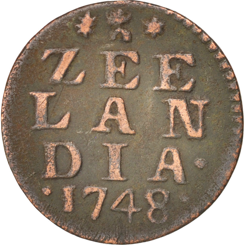 NETHERLANDS, Duit, 1748, KM #81, VF(30-35), Copper, 2.75