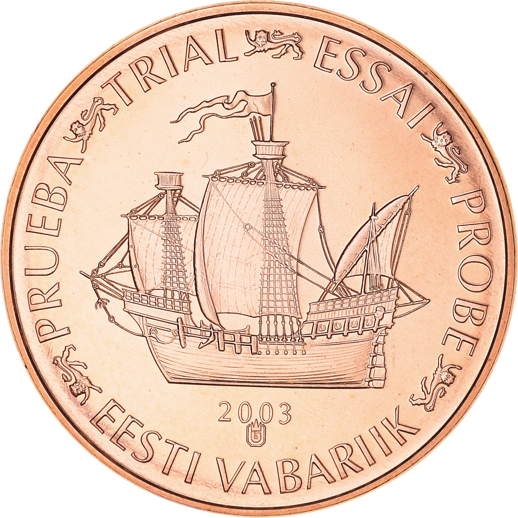 Estonia, 5 Euro Cent, 2003, unofficial private coin, MS(65-70), Copper Plated