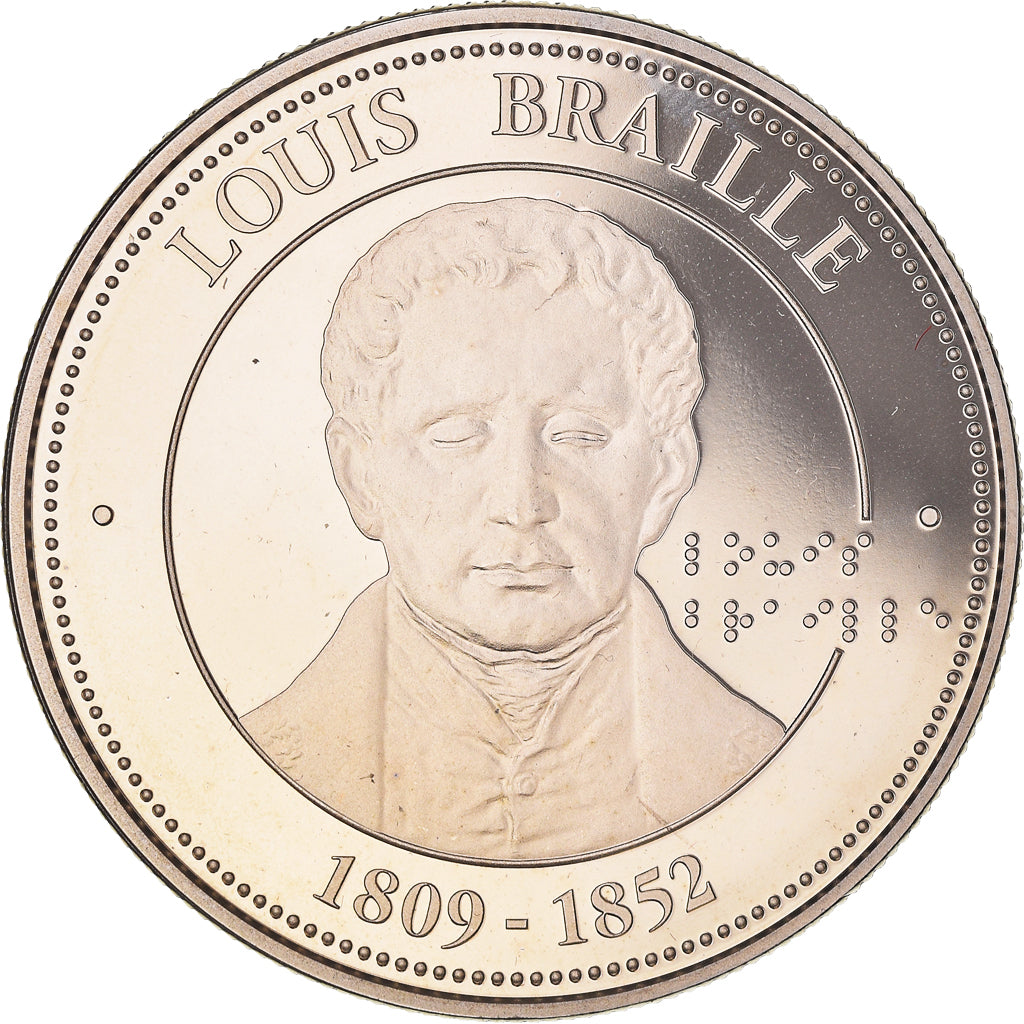 France, Médaille, Collection Panthéon, Louis Braille, Arts & Culture, FDC
