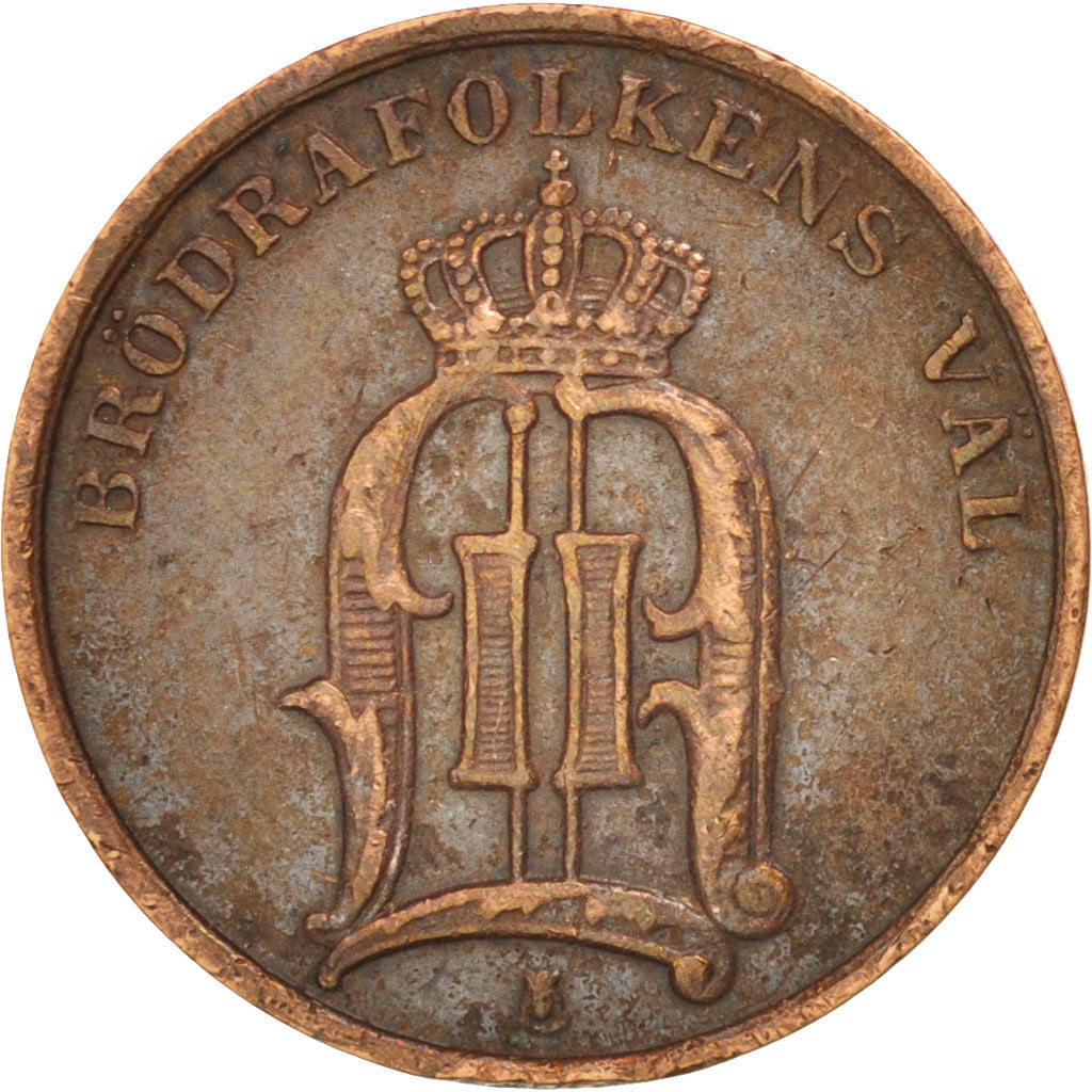 Coin, Sweden, Oscar II, Ore, 1877, EF(40-45), Bronze, KM:745