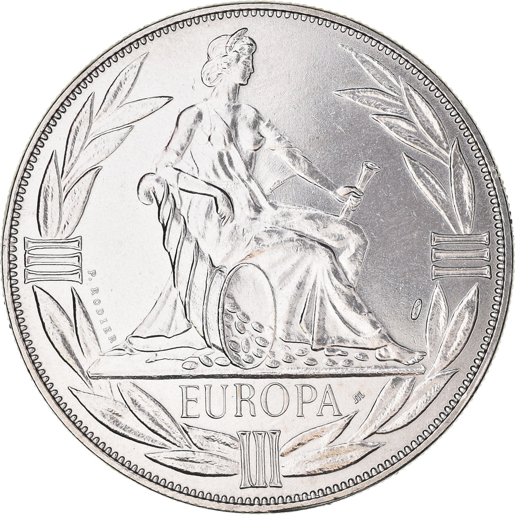 França, Medal, Ecu Europa, Europe Assise, 1984, Rodier, MS(64), Cobre-níquel