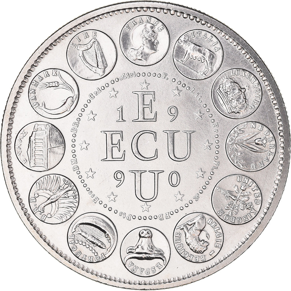 France, Medal, Ecu Europa, Marianne, 1990, Rodier, MS(64), Copper-nickel