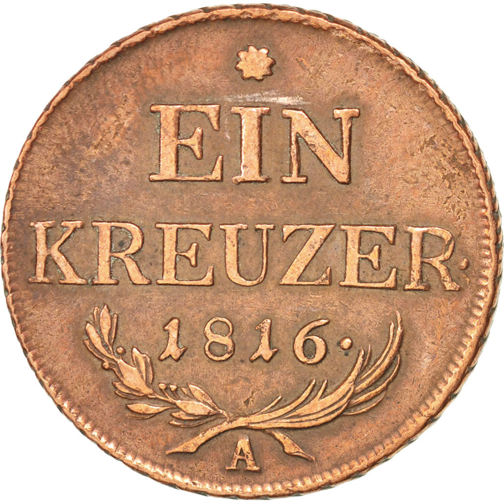 AUSTRIA, Kreuzer, 1816, Vienne, KM #2113, EF(40-45), Copper, 26.6, 8.37
