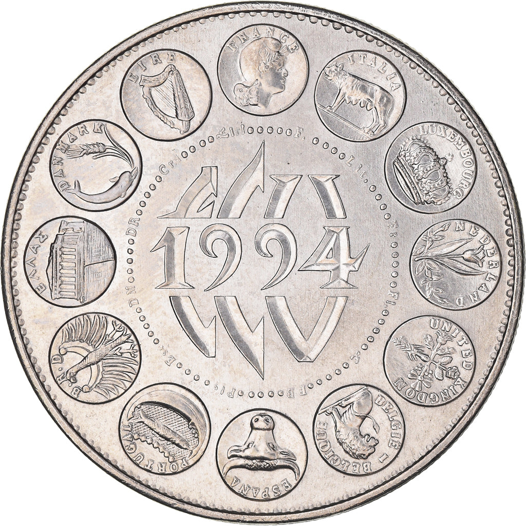 França, medalha, Ecu Europa, Marianne, 1994, Rodier, MS(65-70), Cobre-níquel