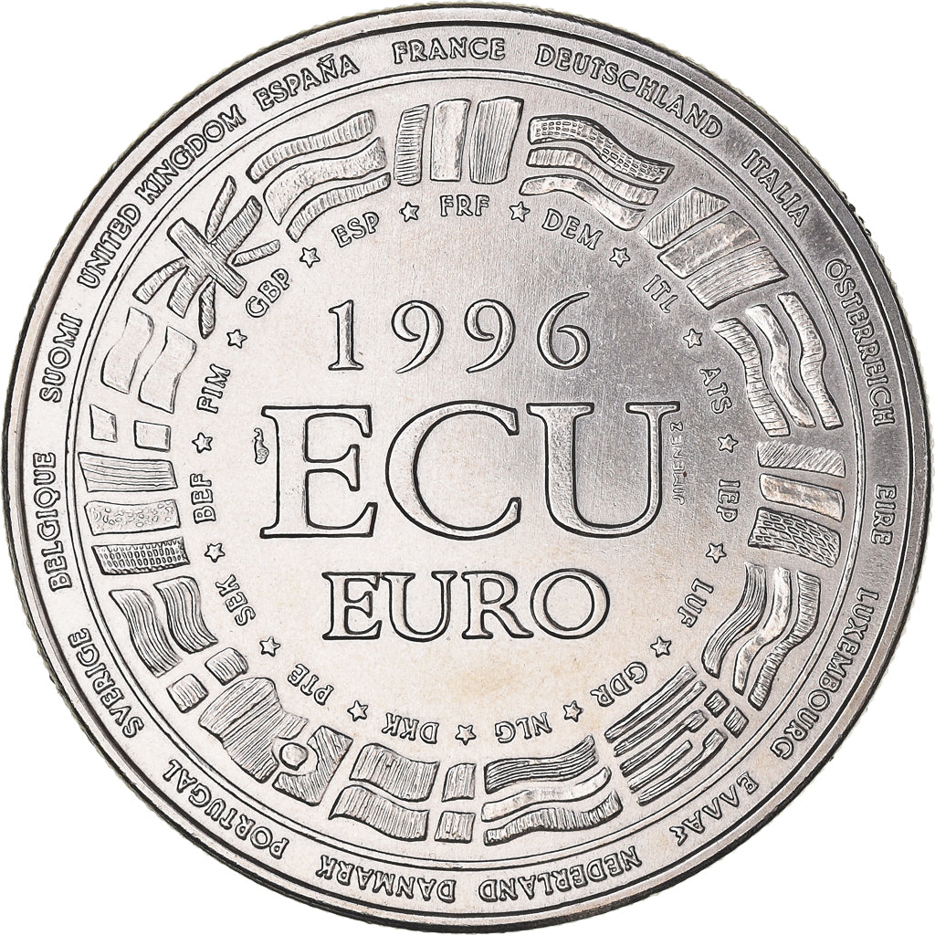 France, Medal, Ecu Europa, 1996, MS(64), Copper-nickel
