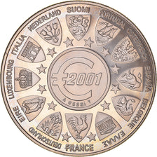 Francja, medal, Ecu Europa, Politics, 2001, Jimenez, MS(65-70), Miedź-Nikiel