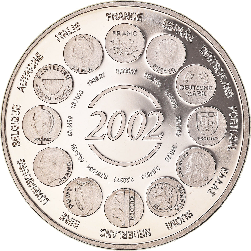 Francja, medal, Naissance de l'euro fiduciaire, 1er Janvier 2002, Politics