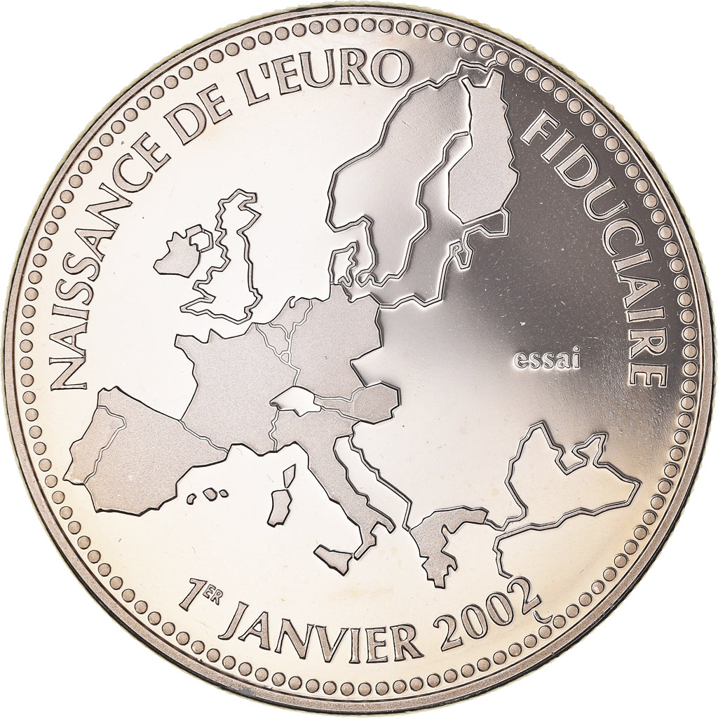 Francja, medal, Naissance de l'euro fiduciaire, 1er Janvier 2002, Politics