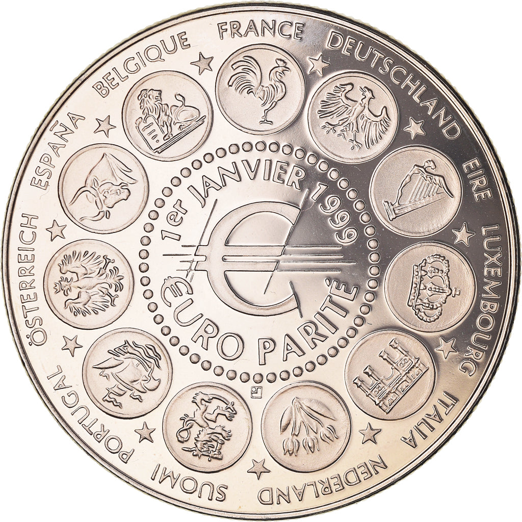 França, medalha, 1er Janvier 1999, Euro Parité, EUROPA, Politics, 1999