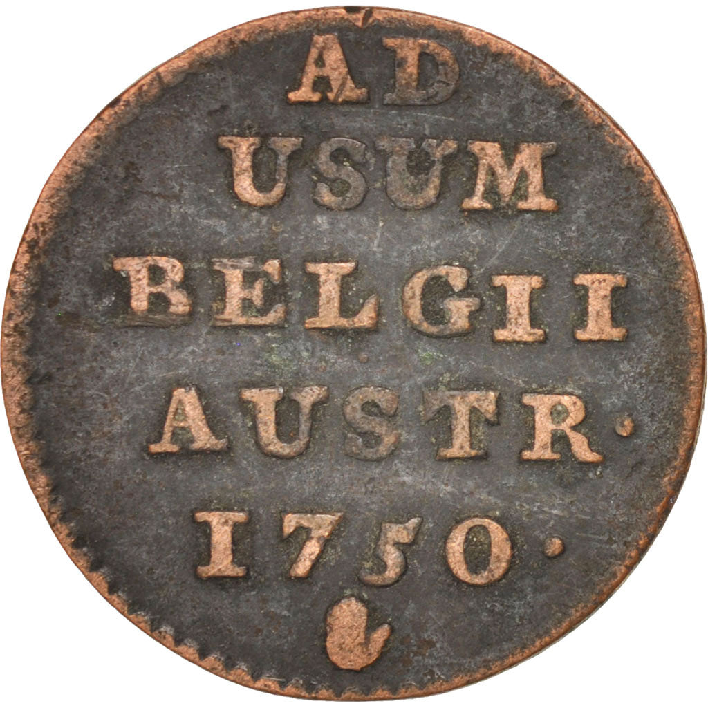 AUSTRIAN NETHERLANDS, Liard, Oord, 1750, Anvers, KM #2, VF(20-25), Copper, 3.27