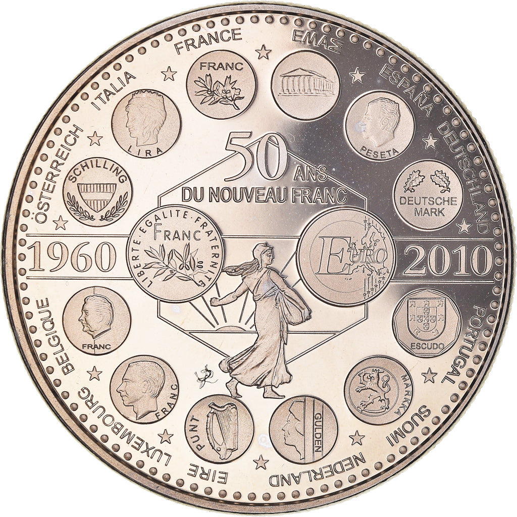 France, Médaille, L'Europe des XXVII, 50 ans du nouveau Franc, Politics, 2010