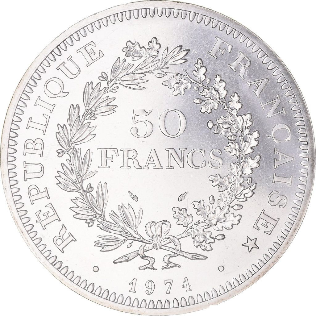 Moneta, Francia, Hercule, 50 Francs, 1974, Paris, FDC, FDC, Argento, KM:941.1