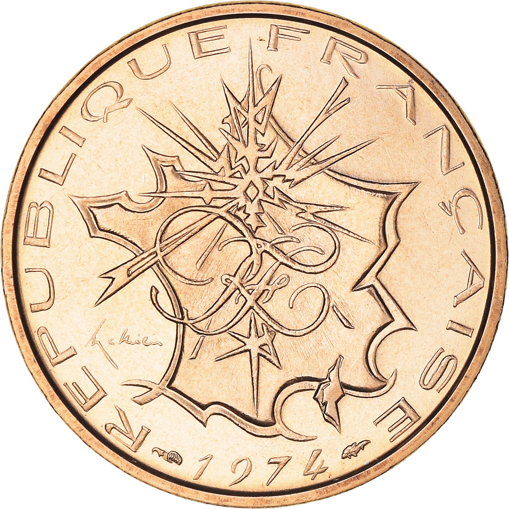 Coin, France, Mathieu, 10 Francs, 1974, FDC, MS(65-70), Nickel-brass, KM:940